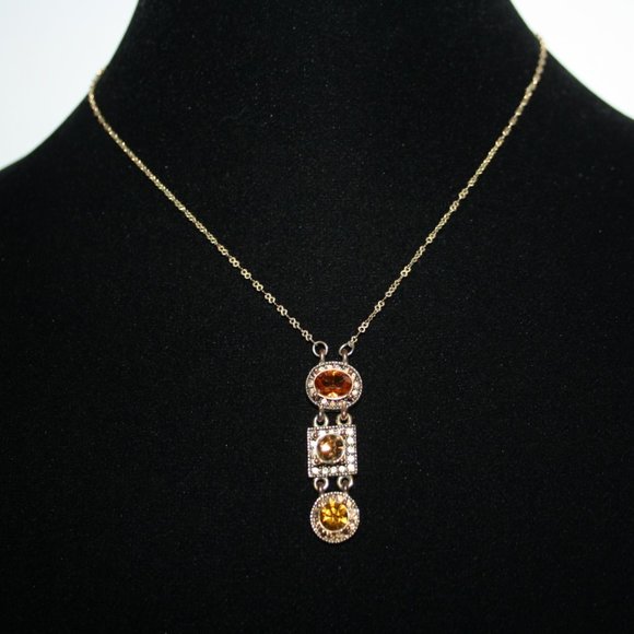 Beautiful gold and citrine drop necklace